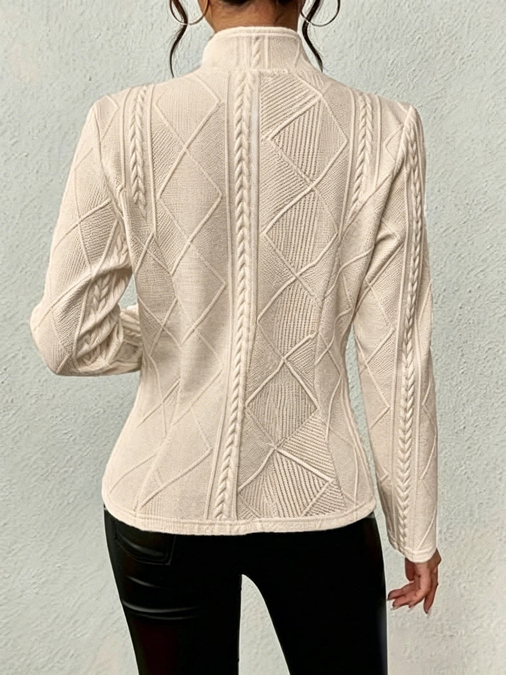 Abigail Cable Knit Textured Blazer - view 3