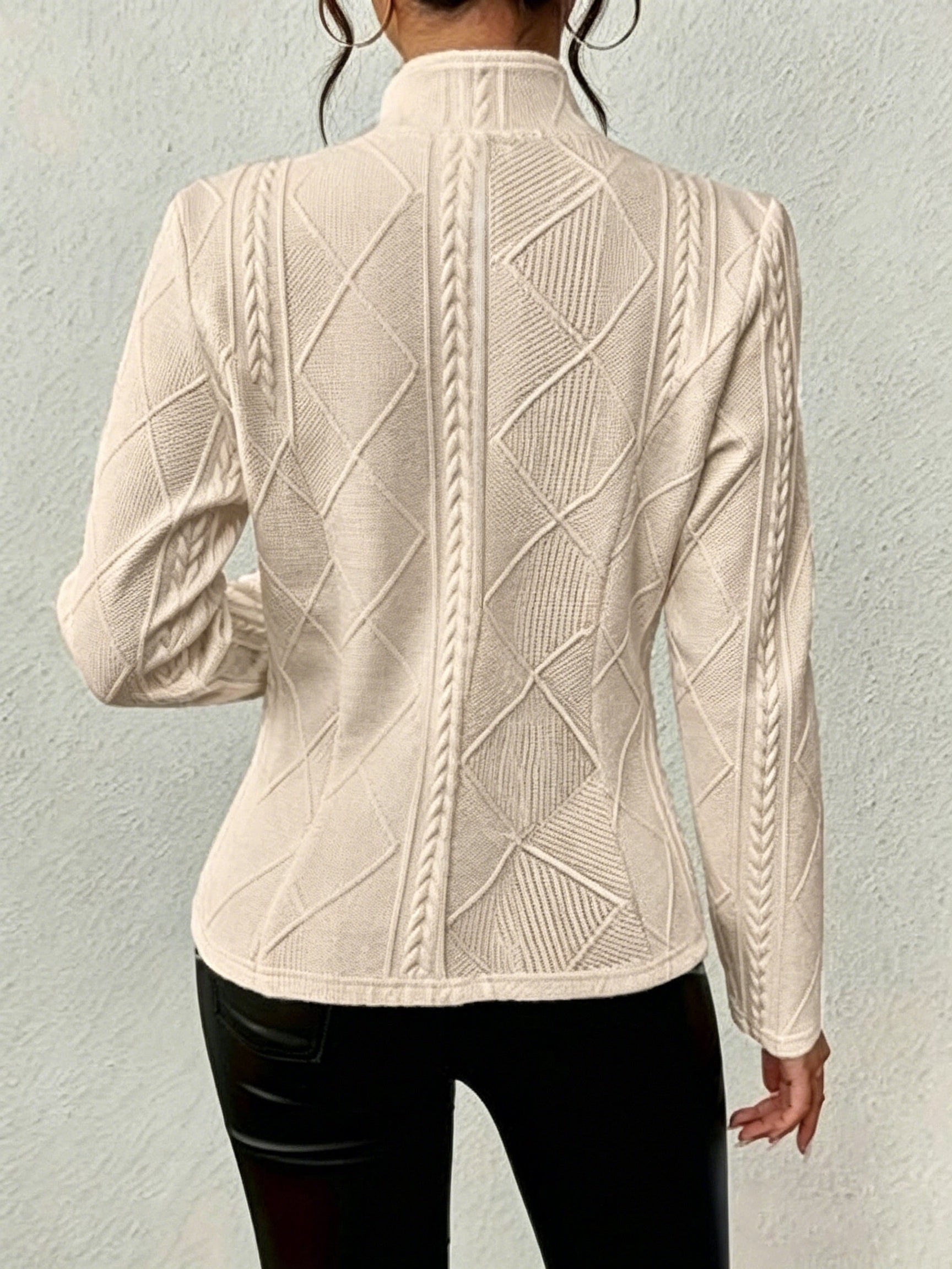 Abigail Cable Knit Textured Blazer - view 3