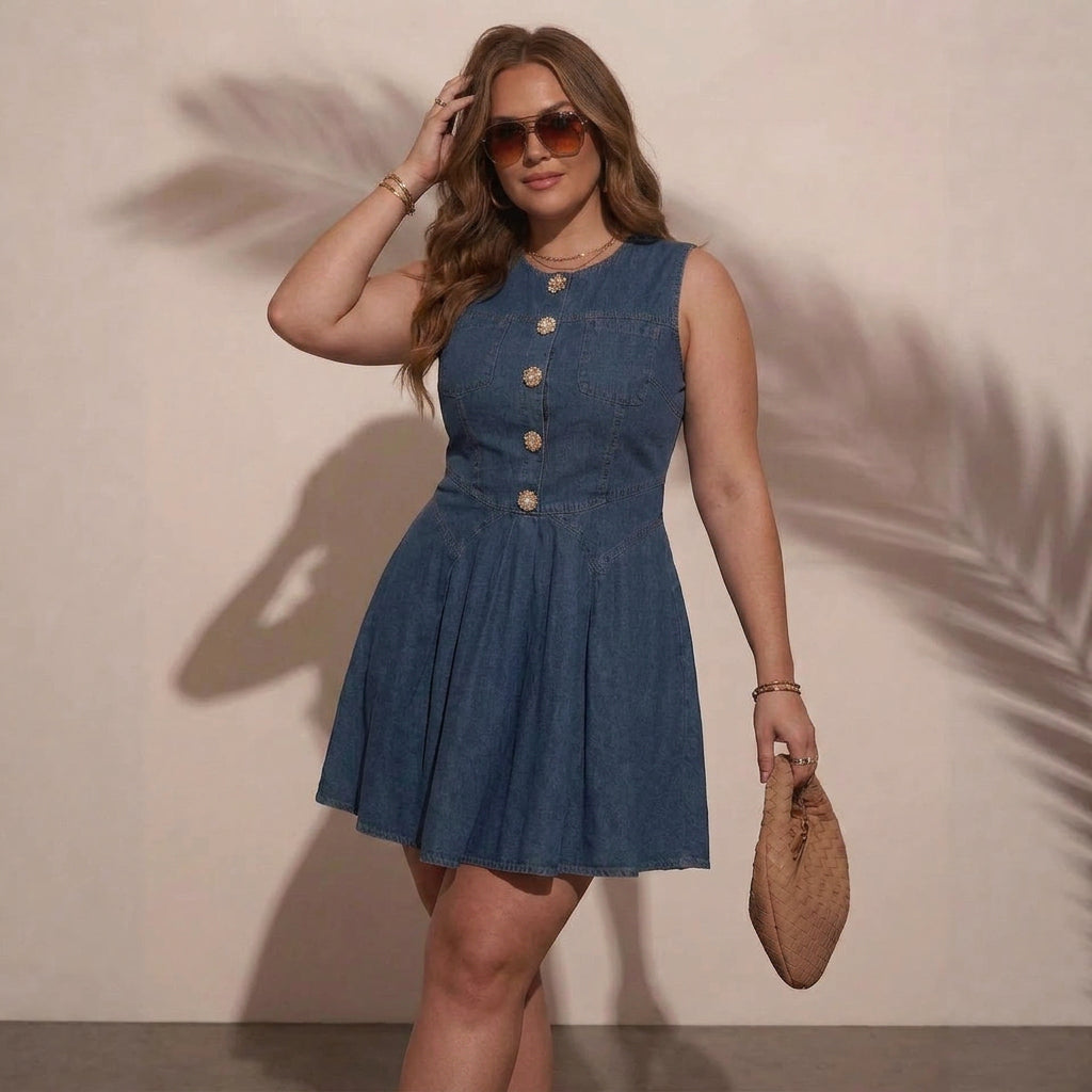 Astrid Sleeveless Denim Dress
