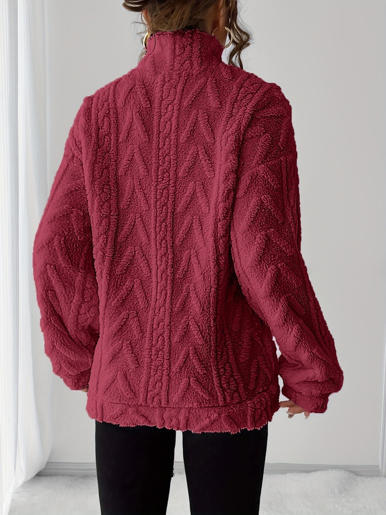 Victoria Textured Quarter Zip Sweatshirt - view 2