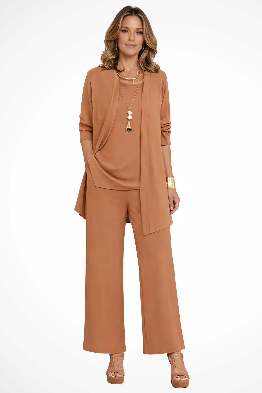Elara Women's Evening Pant Suit – Tailored 3-Piece Elegant Set