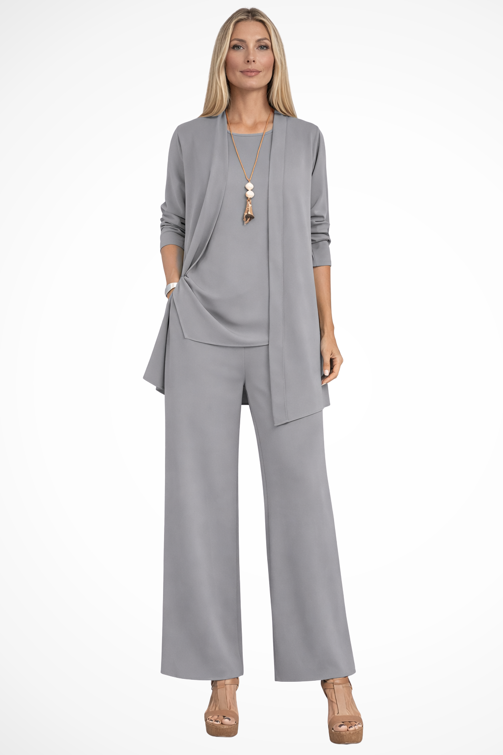 Elara Women's Evening Pant Suit – Tailored 3-Piece Elegant Set – view 11