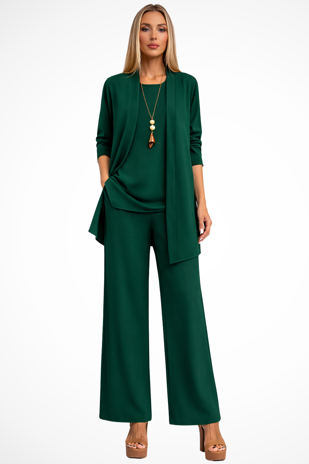 Elara Women's Evening Pant Suit – Tailored 3-Piece Elegant Set – view 12