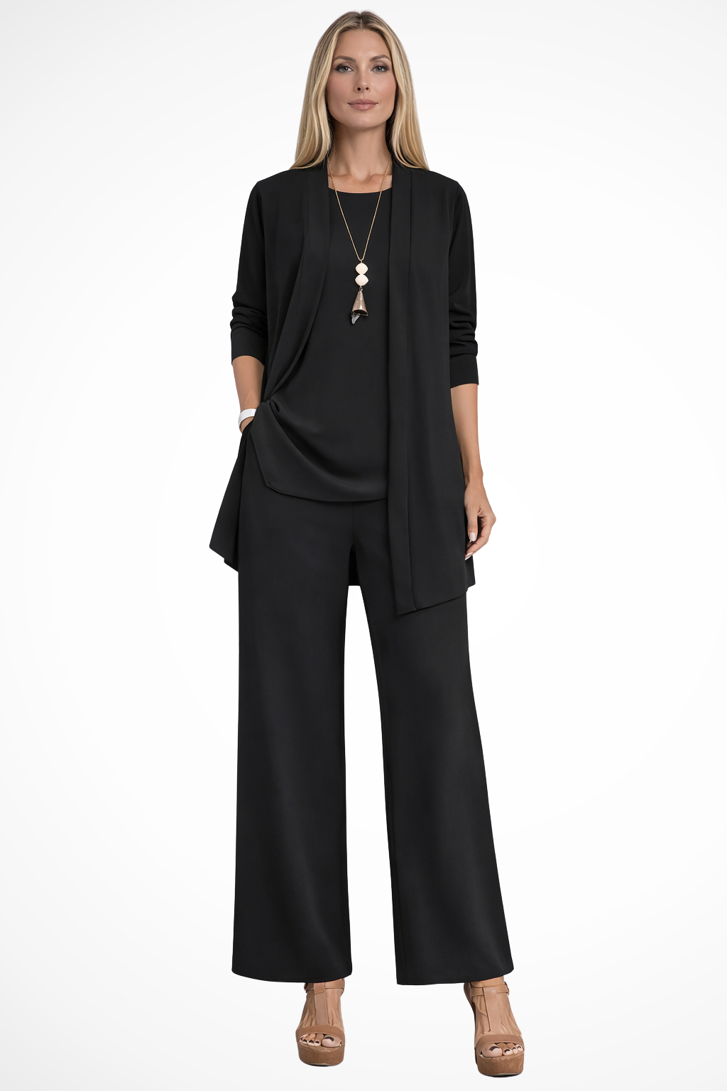 Elara Women's Evening Pant Suit – Tailored 3-Piece Elegant Set – view 3