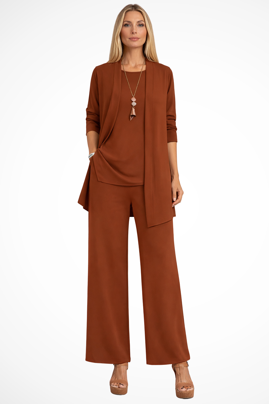 Elara Women's Evening Pant Suit – Tailored 3-Piece Elegant Set – view 9