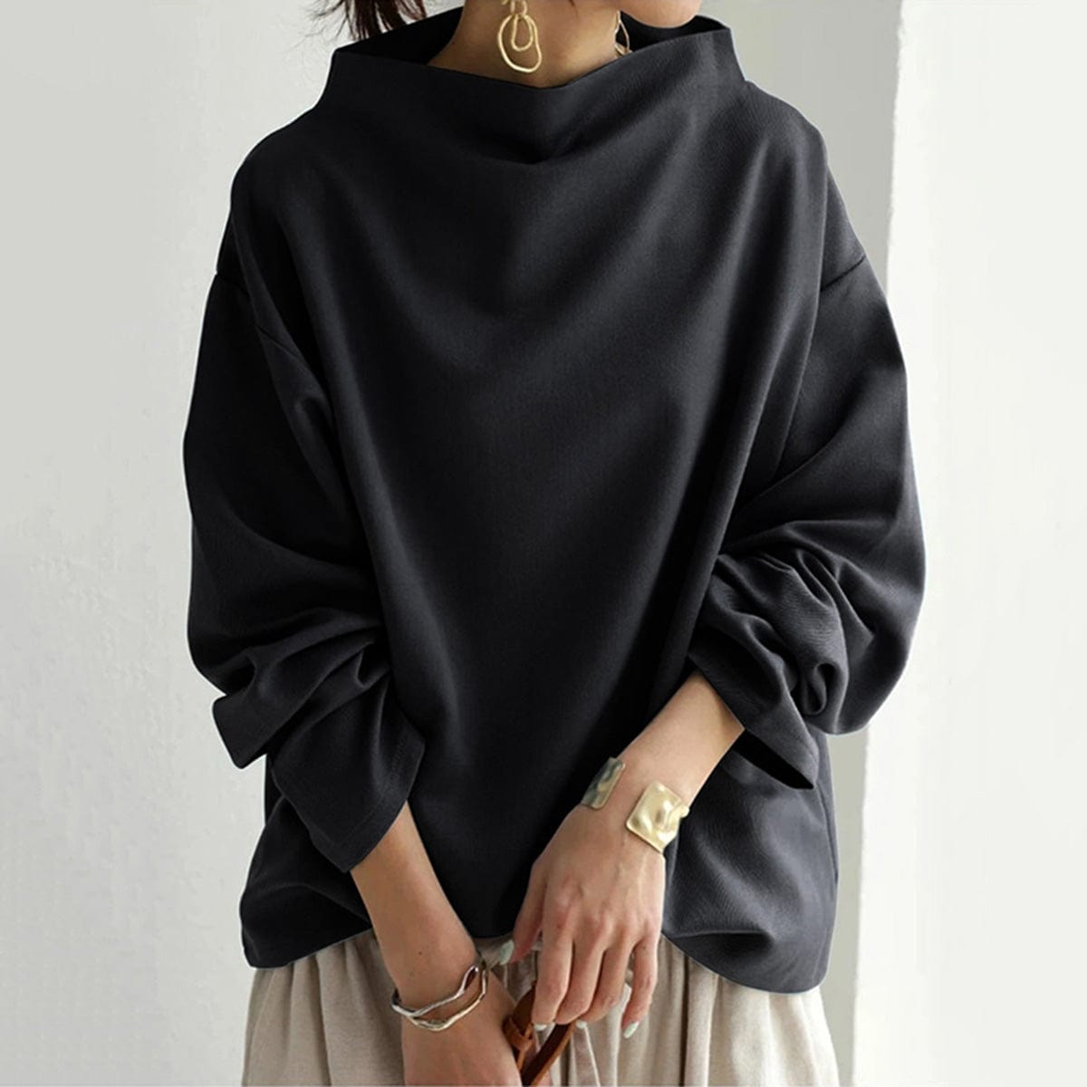 Elly – High-Neck Casual Top – view 2