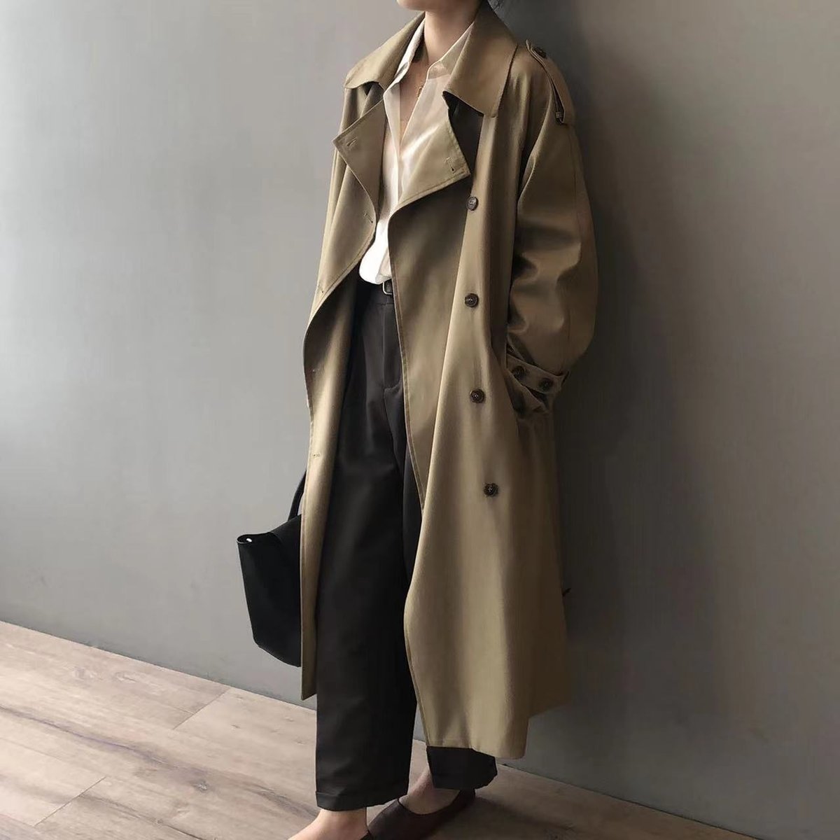 Elysia Women's Trench Coat – Double-Breasted, Water-Repellent Long Coat – view 5