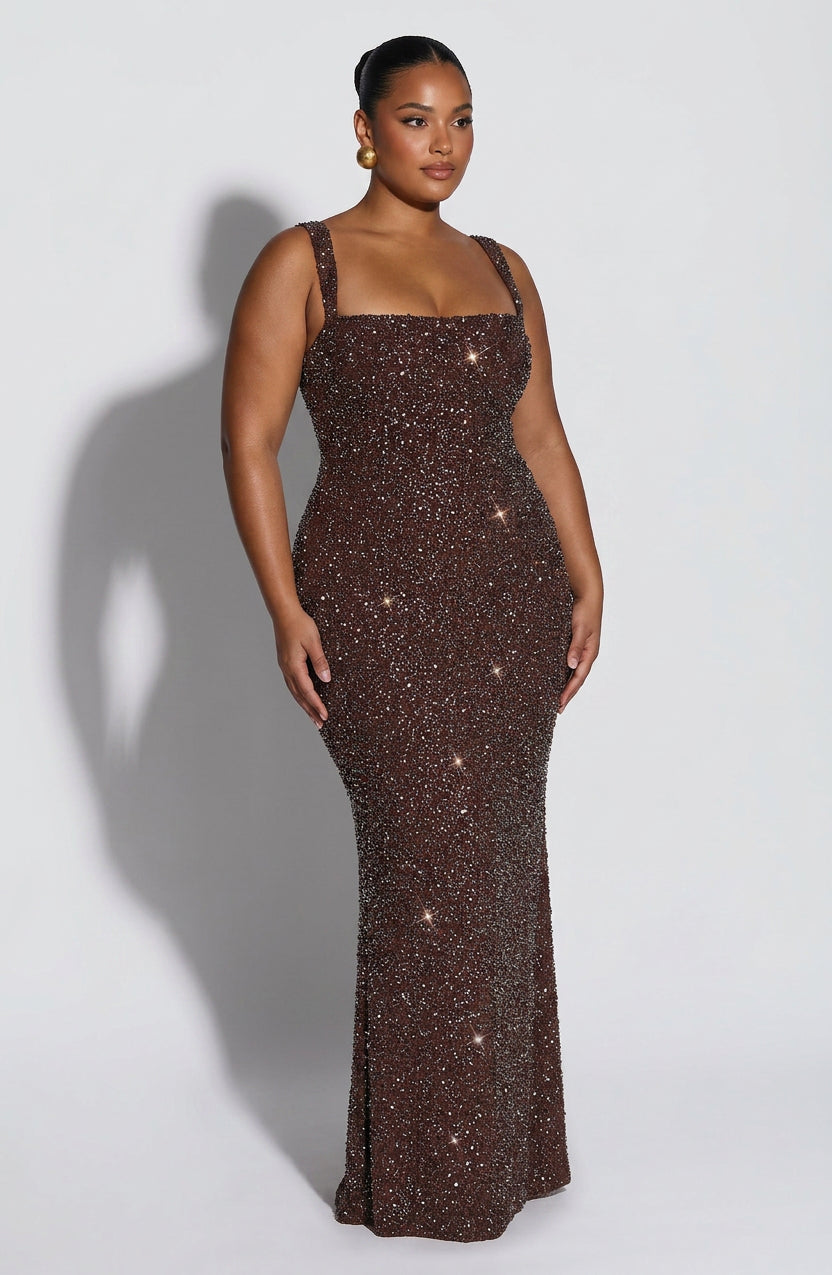 Esmé Maxi Dress - Plum Brown Sparkle – view 2