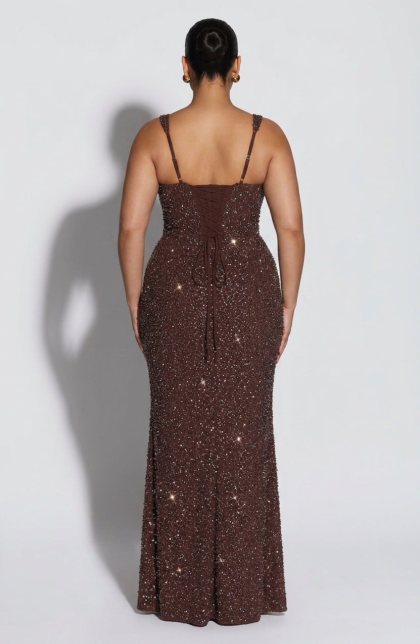 Esmé Maxi Dress - Plum Brown Sparkle – view 4