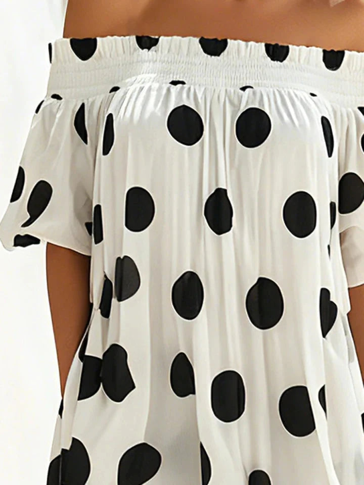 Orla Polka Dot Off-Shoulder Maxi Dress - view 2