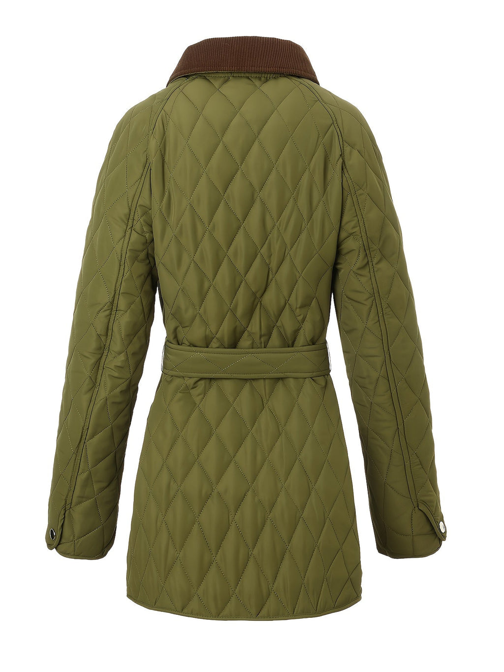 Women's Quilted Jacket with Belted Waist