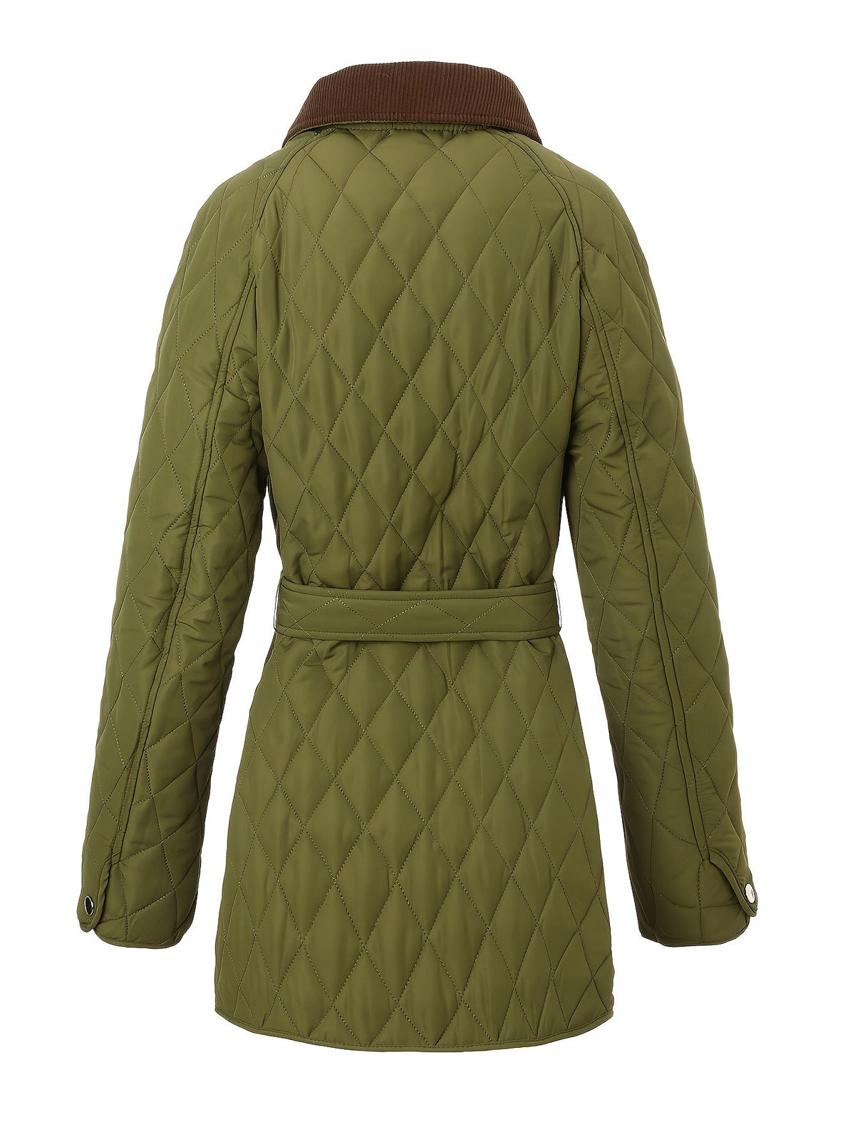 Women's Quilted Jacket with Belted Waist