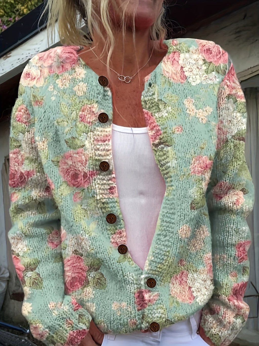 Giulia Ditsy Floral Button Front Cardigan - view 4