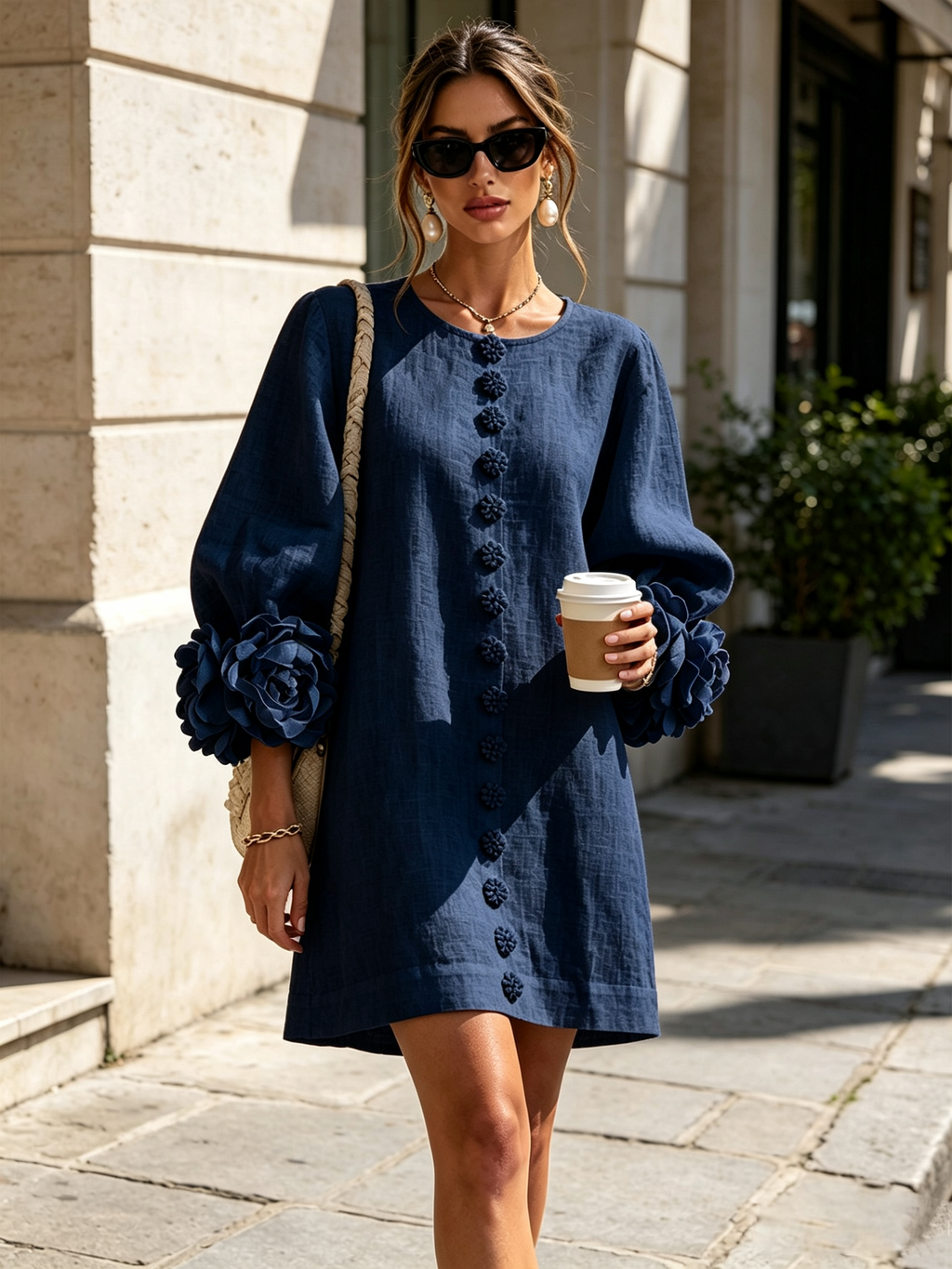 Florence – Floral Button-Down Mini Dress – view 11