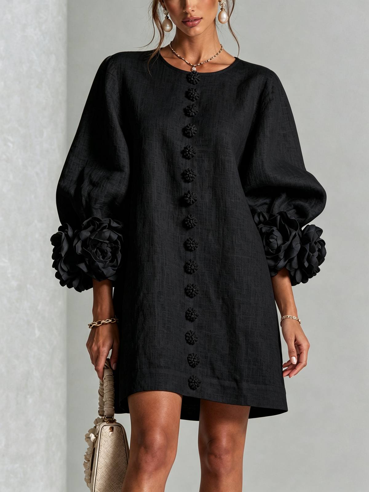 Florence – Floral Button-Down Mini Dress – view 17