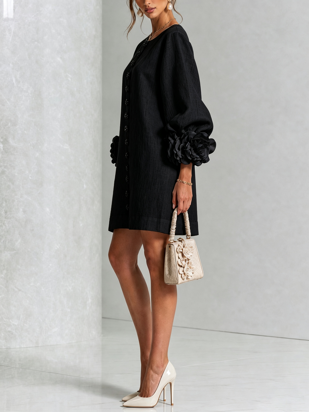 Florence – Floral Button-Down Mini Dress – view 18
