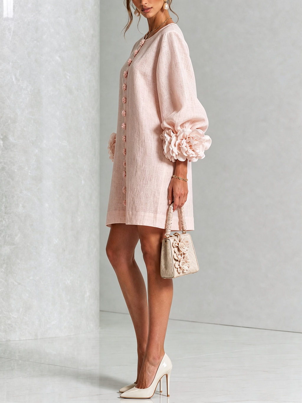 Florence – Floral Button-Down Mini Dress – view 2