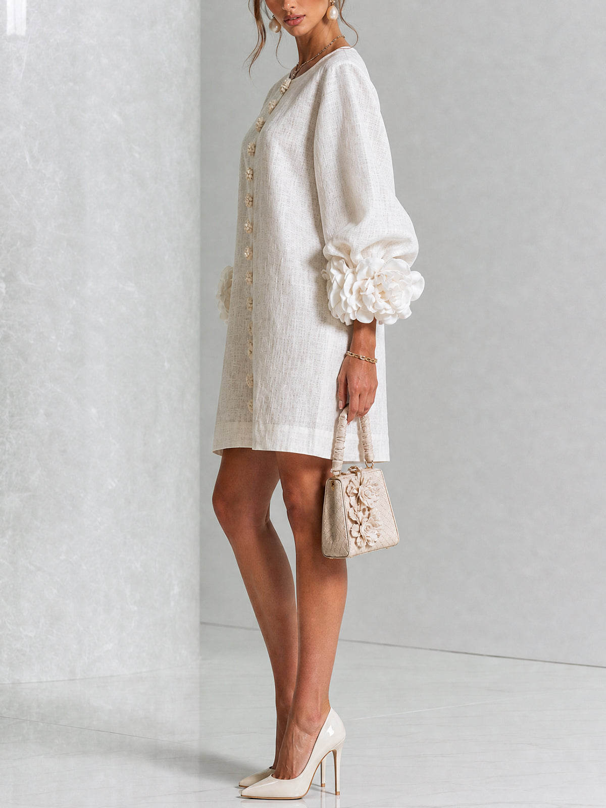 Florence – Floral Button-Down Mini Dress – view 5