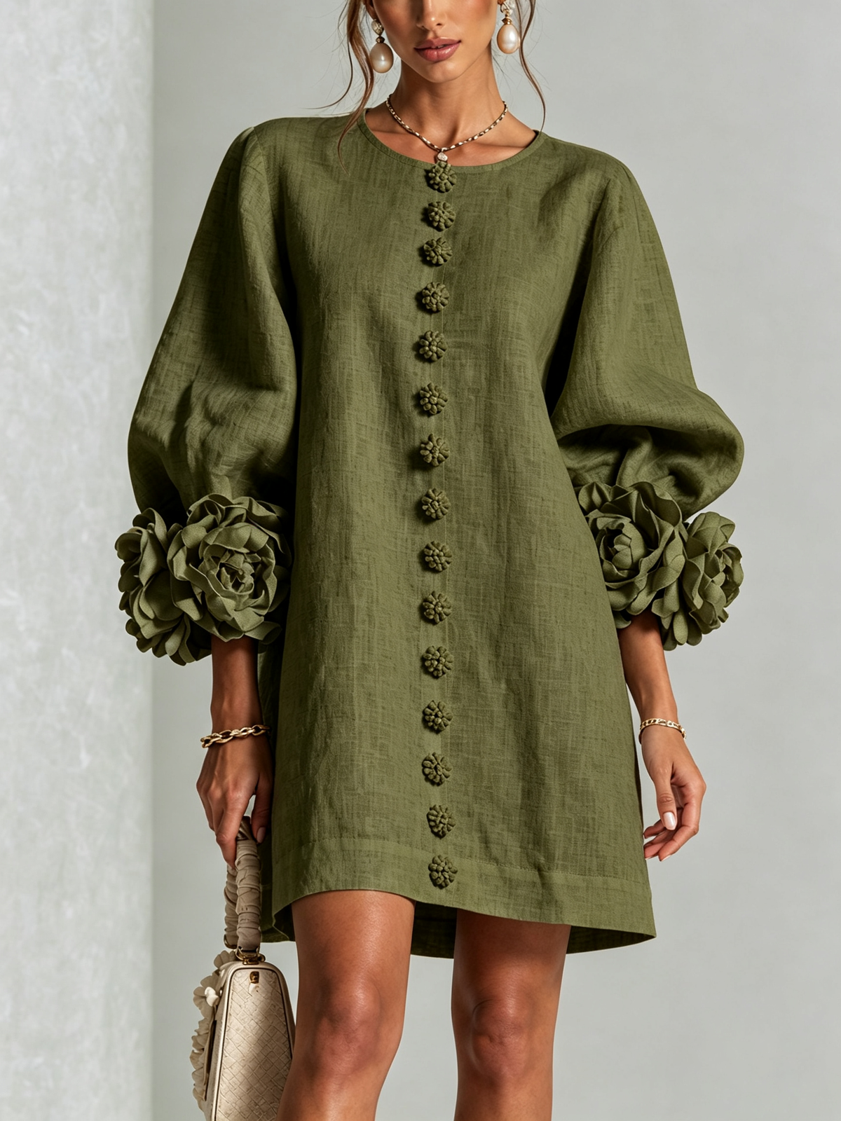 Florence – Floral Button-Down Mini Dress – view 6