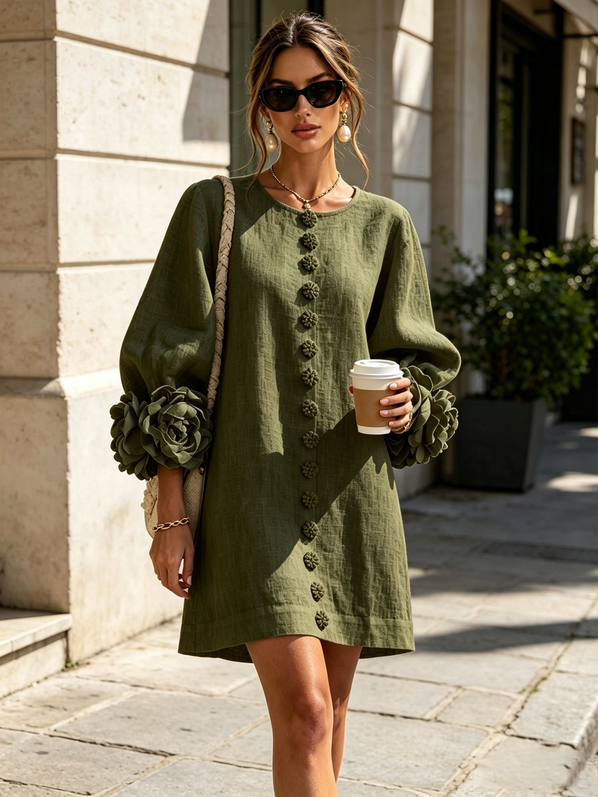 Florence – Floral Button-Down Mini Dress – view 7