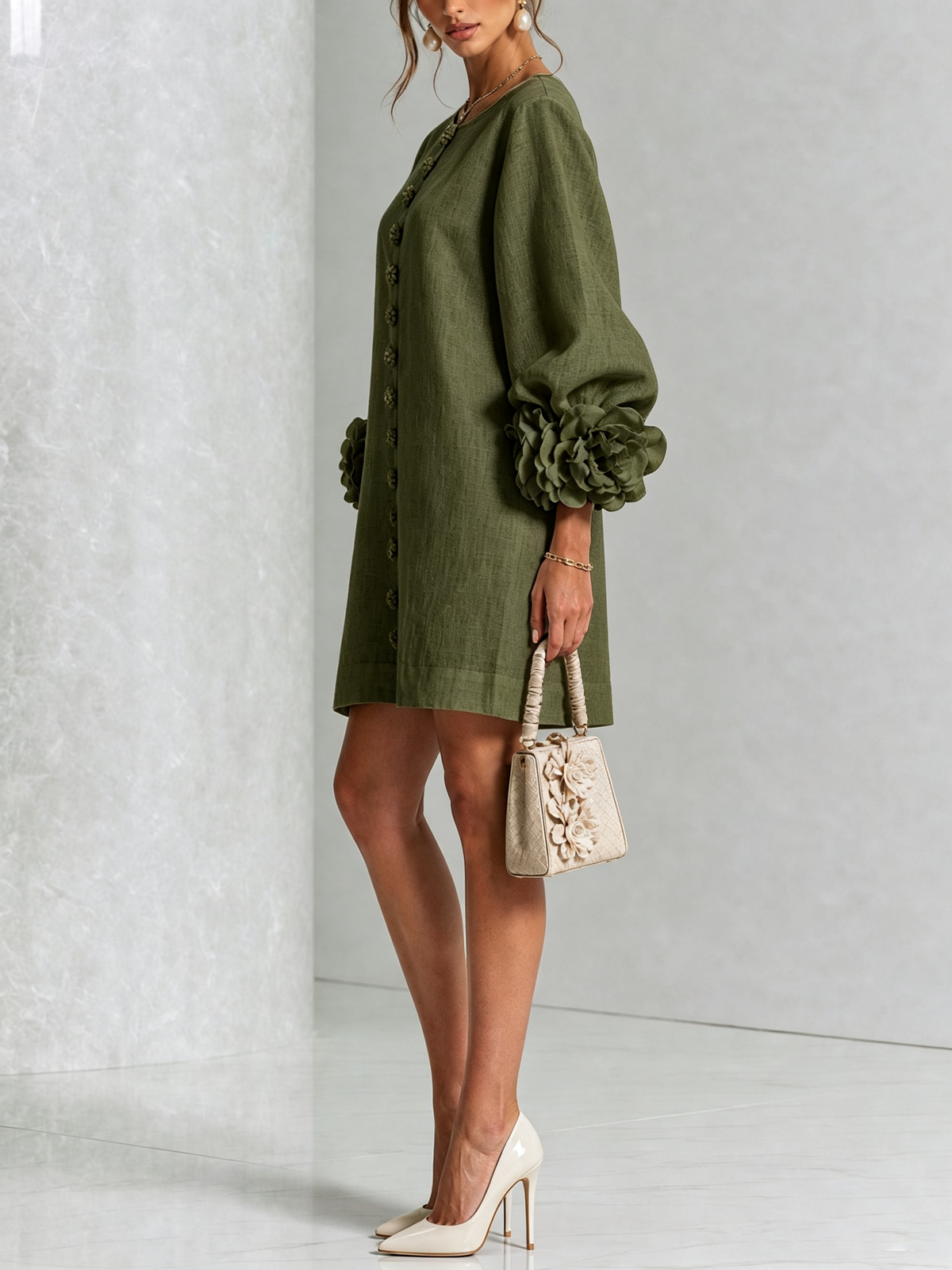 Florence – Floral Button-Down Mini Dress – view 8