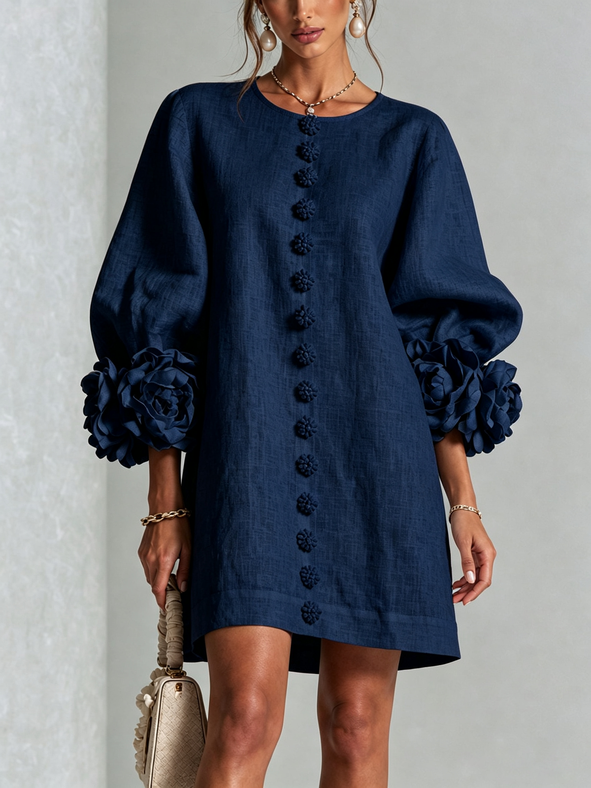 Florence – Floral Button-Down Mini Dress – view 9