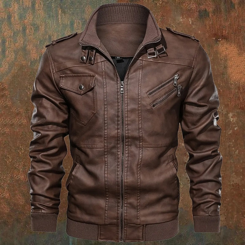 Franklin – Rugged Stand-Collar Biker Jacket