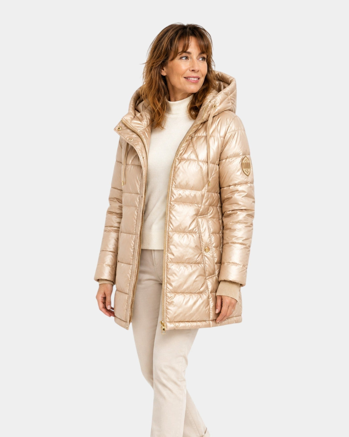 Germaine – Glossy Hooded Puffer Jacket for Women – view 4