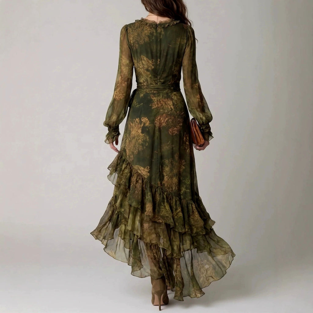 Giulietta - Women's Long Sleeve Wrap Ruffle Maxi Dress