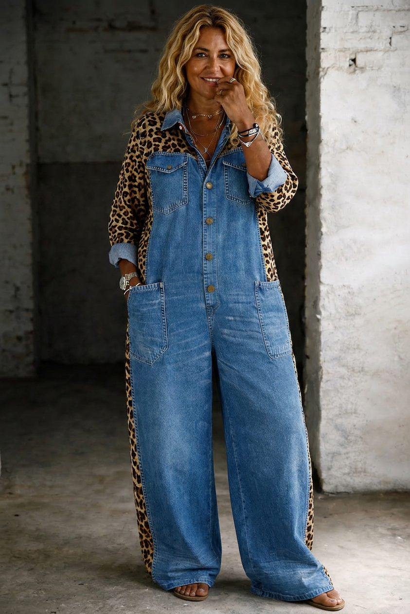 Halcyon – One Piece Denim Shirt Jumpsuit – view 3