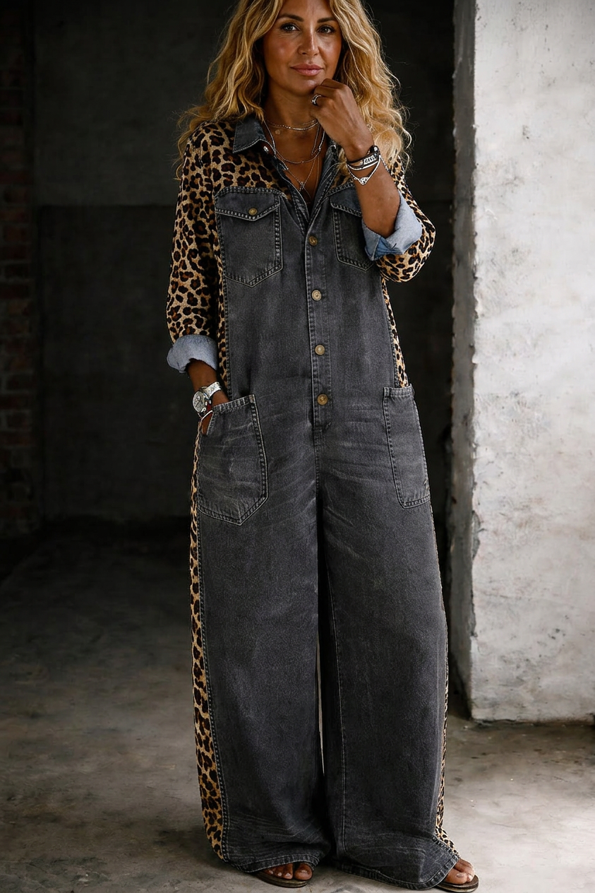 Halcyon – One Piece Denim Shirt Jumpsuit – view 4