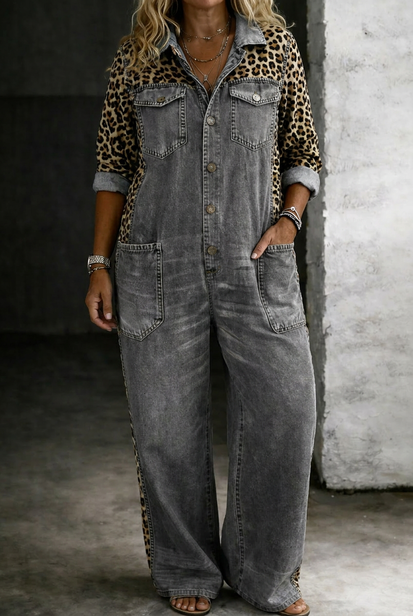Halcyon – One Piece Denim Shirt Jumpsuit – view 5