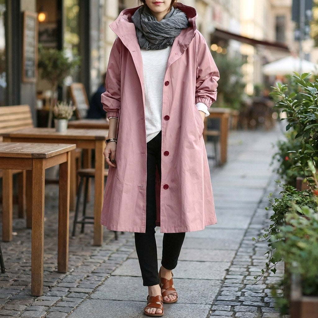 Harriet | Women's Relaxed-Fit Waterproof Jacket, Hooded Rain Coat