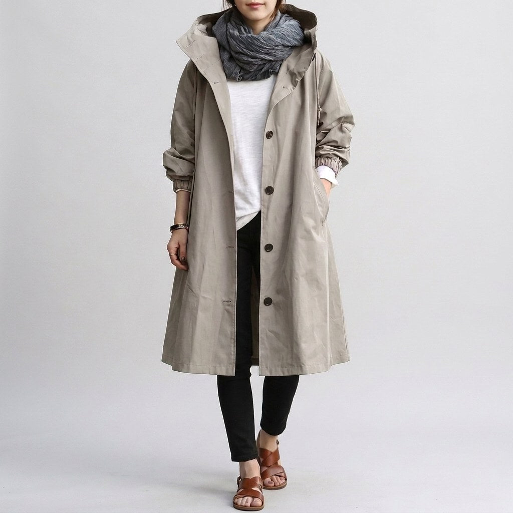 Harriet | Women's Relaxed-Fit Waterproof Jacket, Hooded Rain Coat