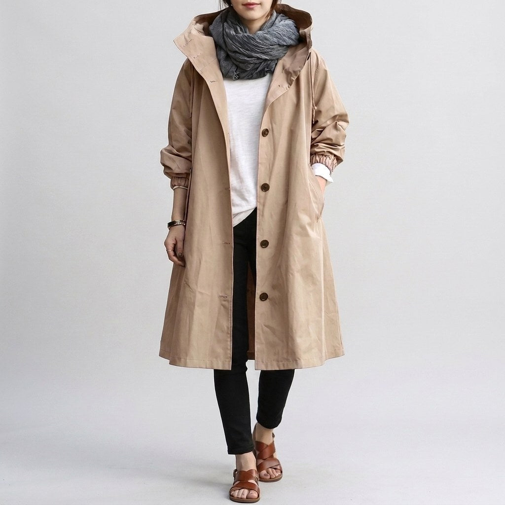 Harriet – Women's Relaxed-Fit Water-Resistant Jacket, Hooded Rain Coat – view 3
