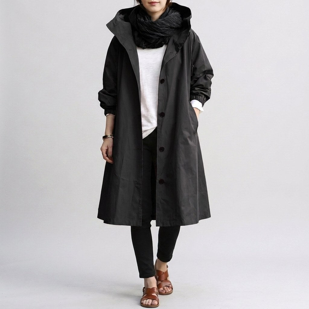 Harriet – Women's Relaxed-Fit Water-Resistant Jacket, Hooded Rain Coat – view 4