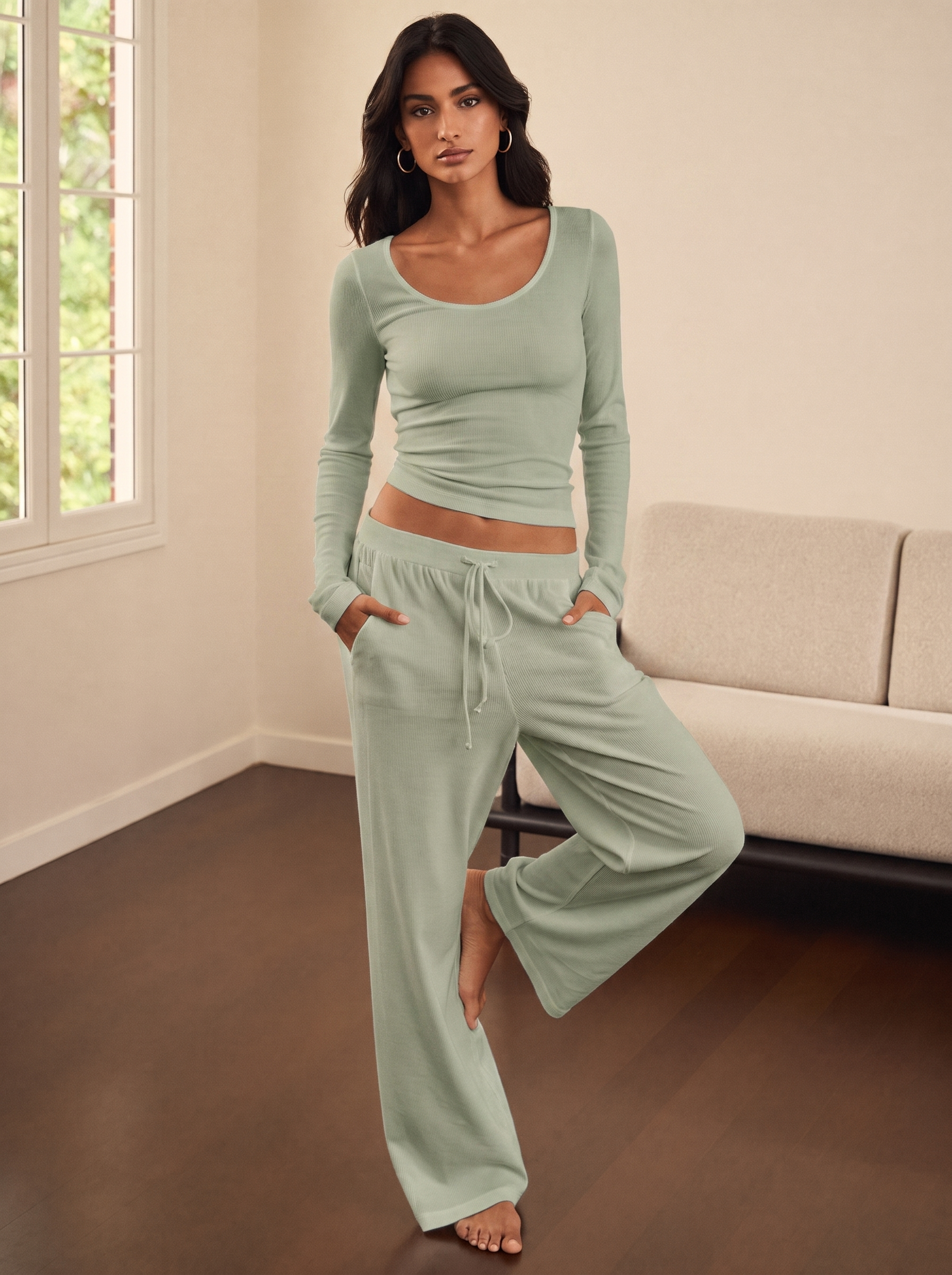 Cotton Rib Lounge Set – Maeve