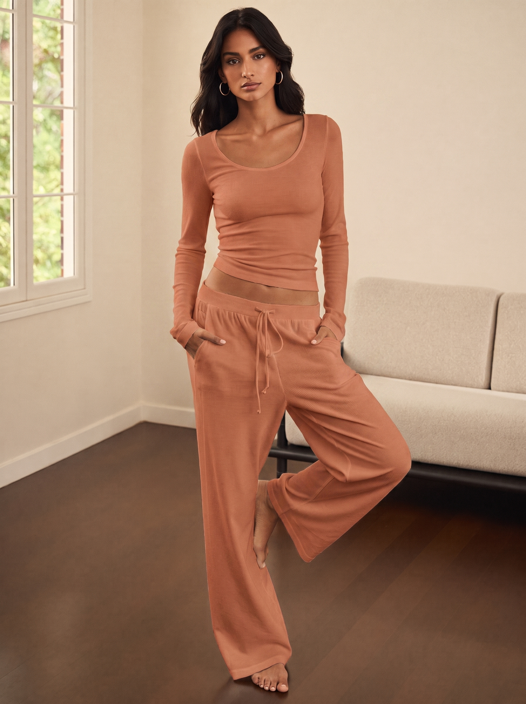 Cotton Rib Lounge Set – Maeve