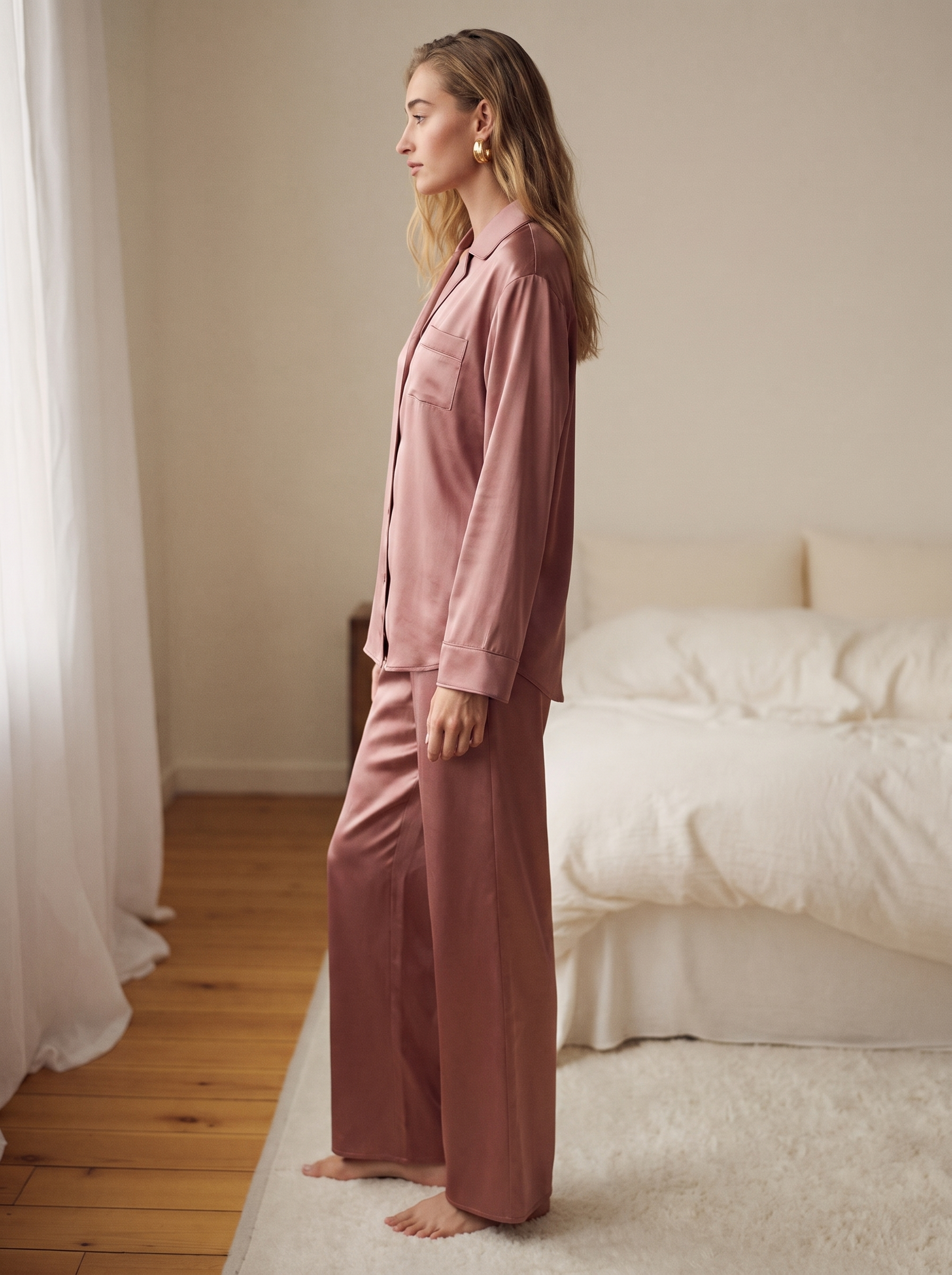 Satin Long Pajama Set – Cora