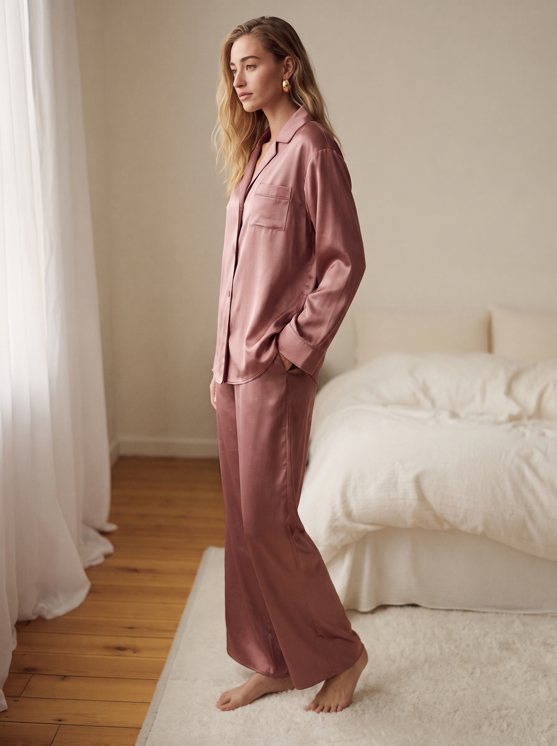 Satin Long Pajama Set – Cora