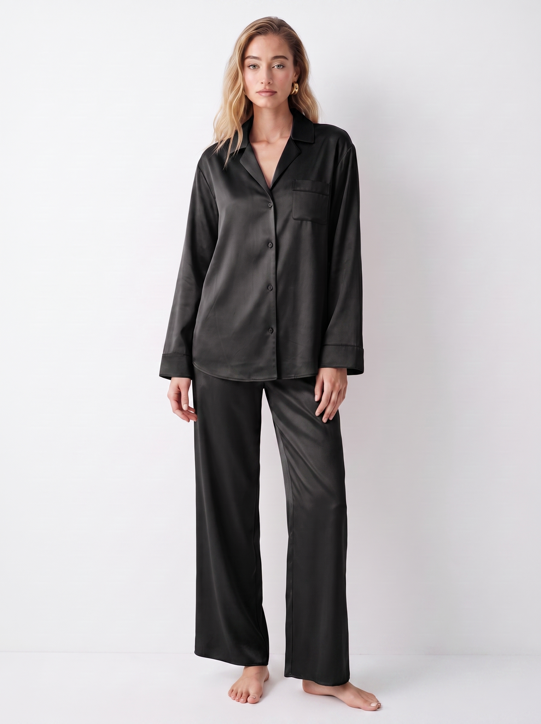 Satin Long Pajama Set – Cora