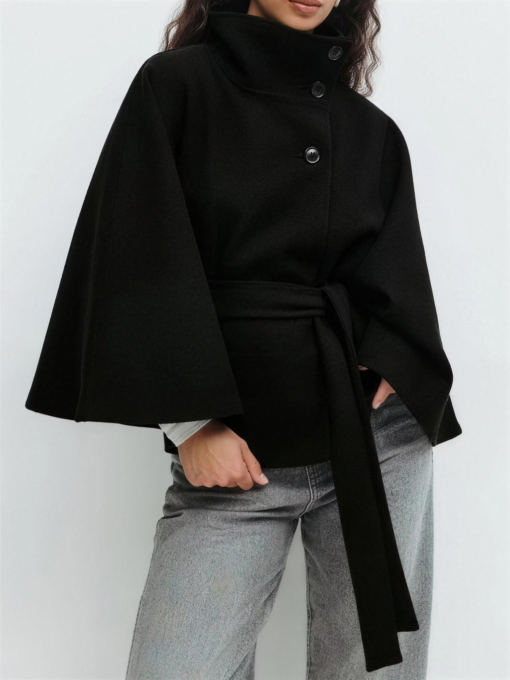 Vera | Statement Wool Blend Cape Coat for Women