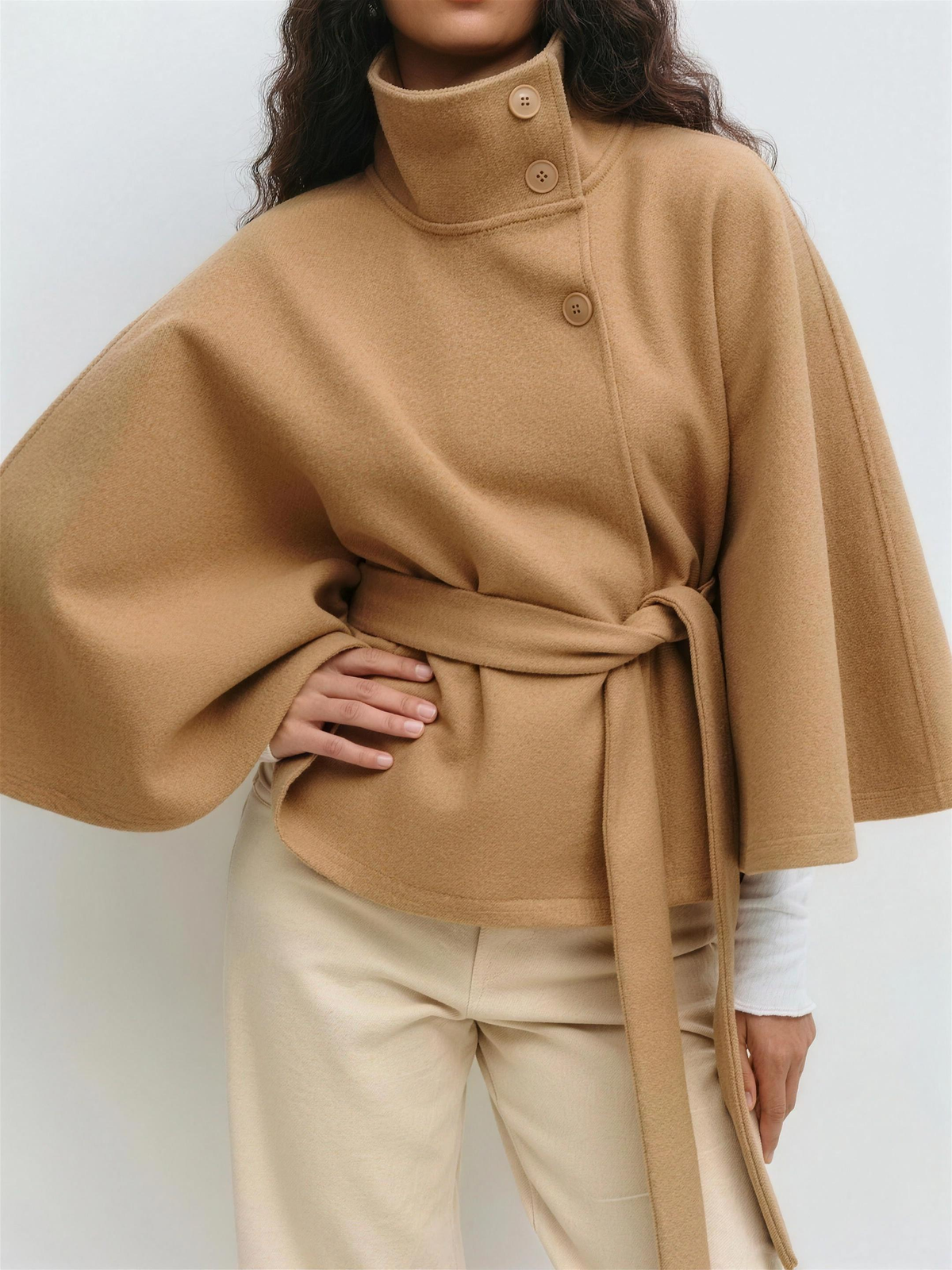 Vera | Statement Wool Blend Cape Coat for Women