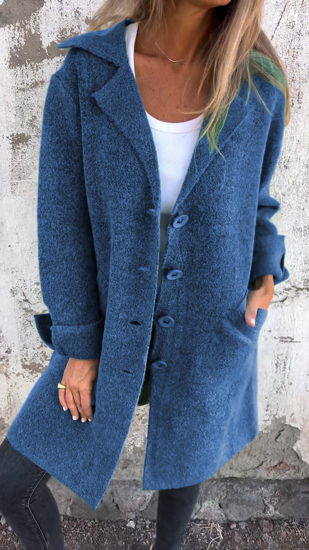 Isabella – Longline Coat with Notch Lapels and Straight Cut for Women – view 10
