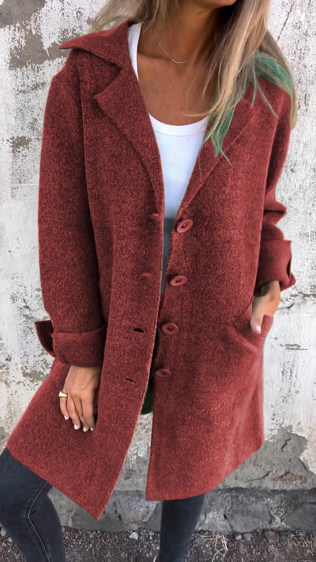 Isabella – Longline Coat with Notch Lapels and Straight Cut for Women – view 11