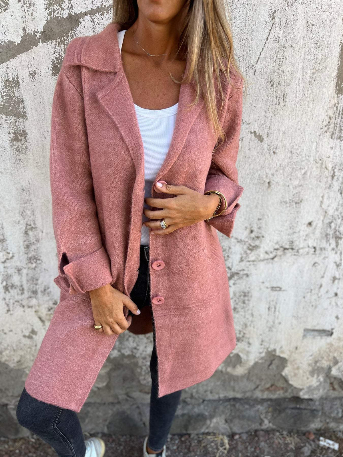 Isabella – Longline Coat with Notch Lapels and Straight Cut for Women – view 5