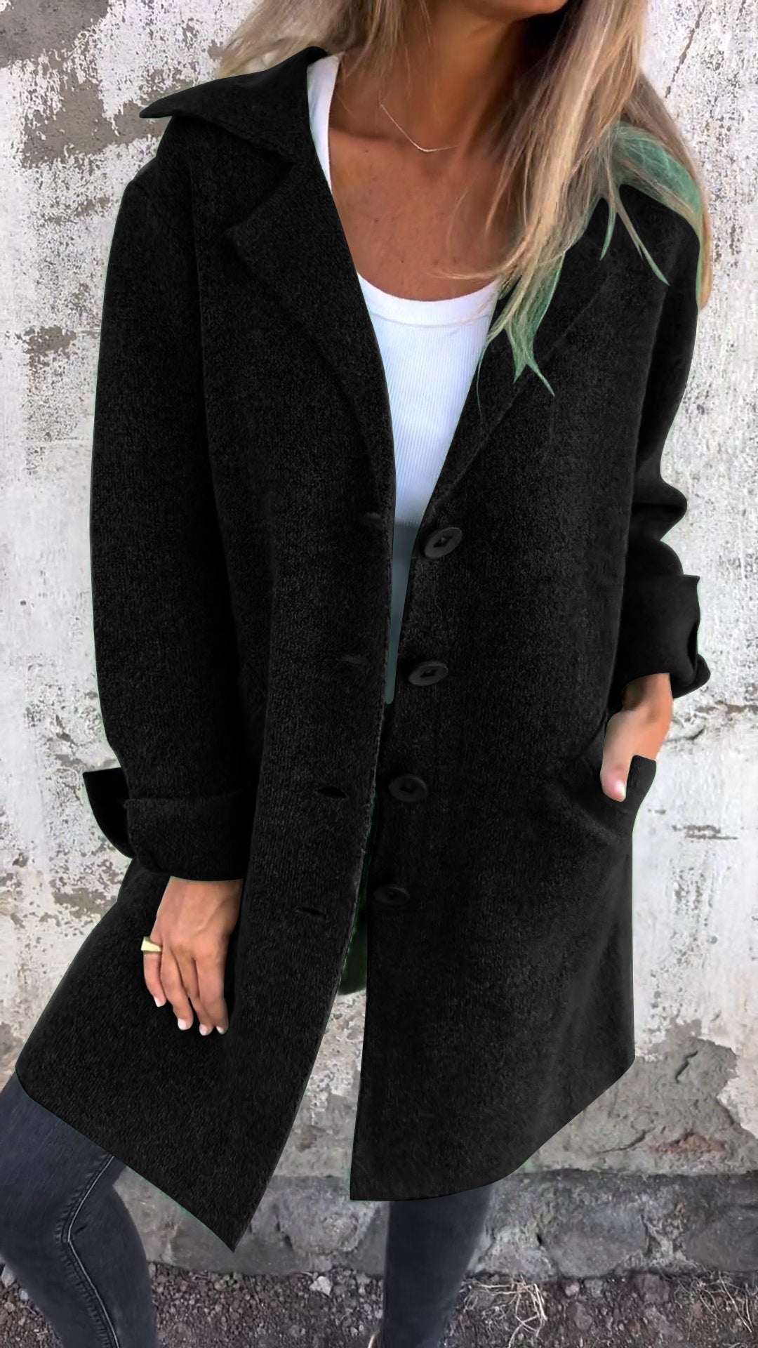 Isabella – Longline Coat with Notch Lapels and Straight Cut for Women – view 6