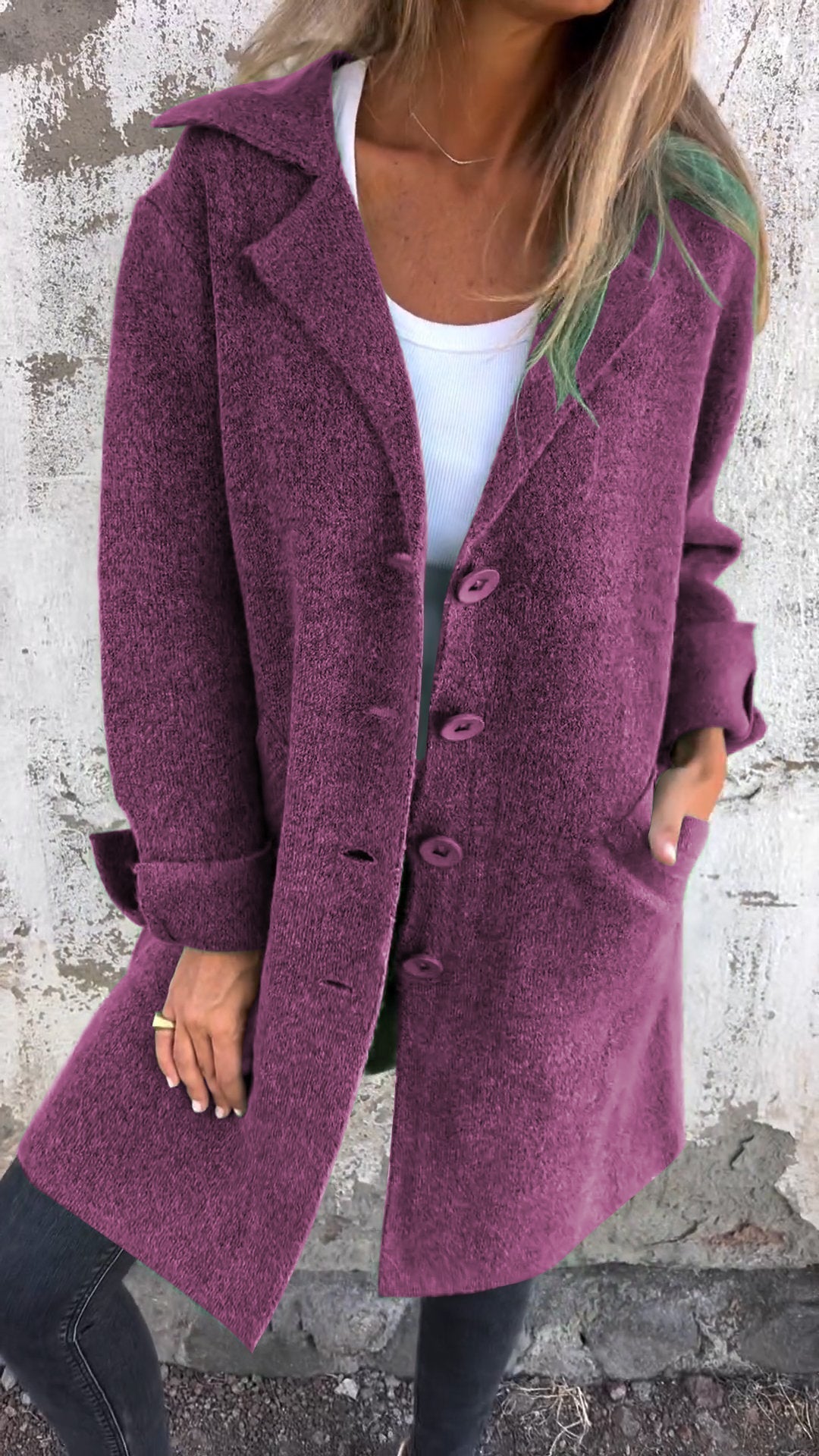 Isabella – Longline Coat with Notch Lapels and Straight Cut for Women – view 8