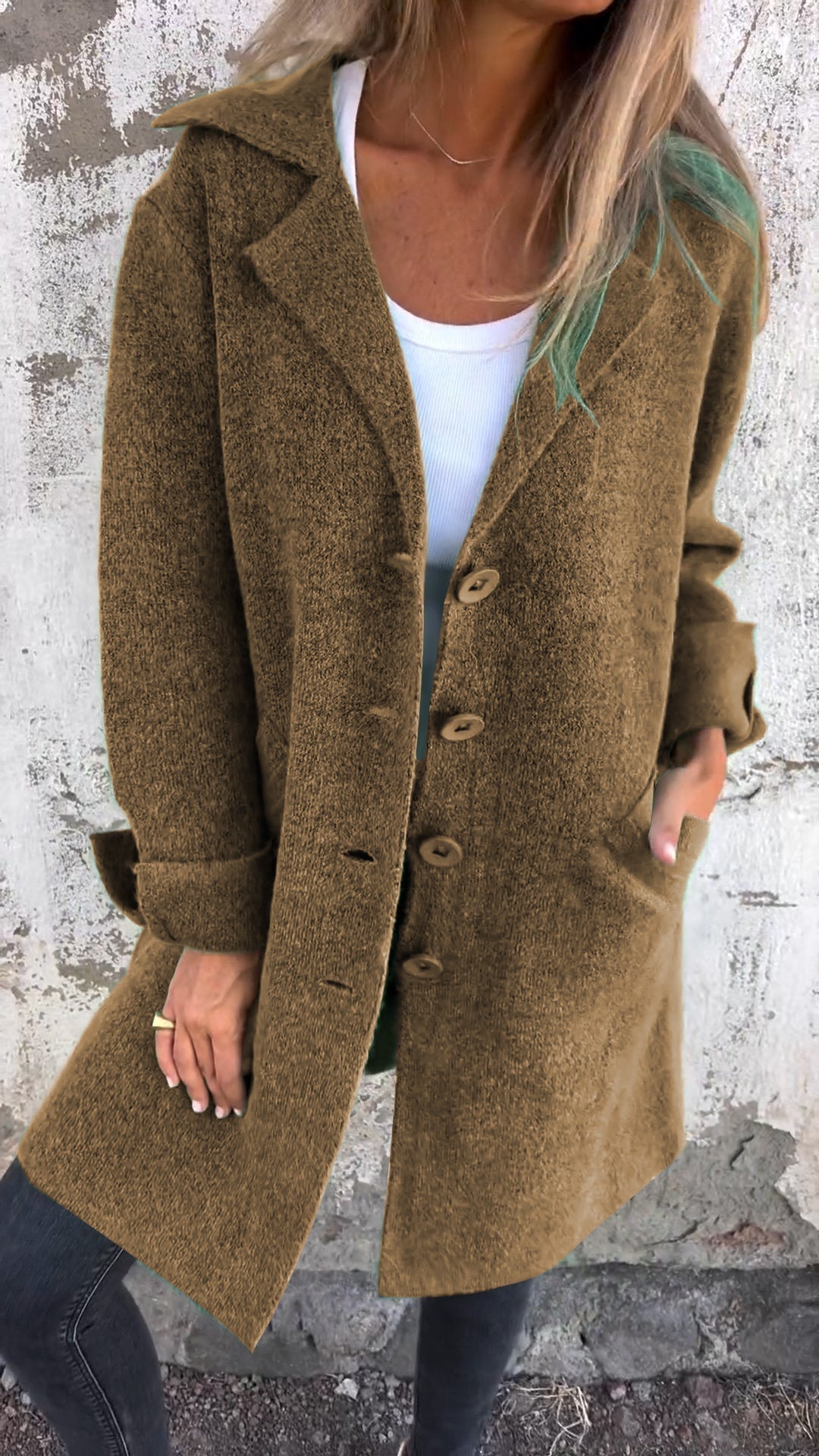 Isabella – Longline Coat with Notch Lapels and Straight Cut for Women – view 9