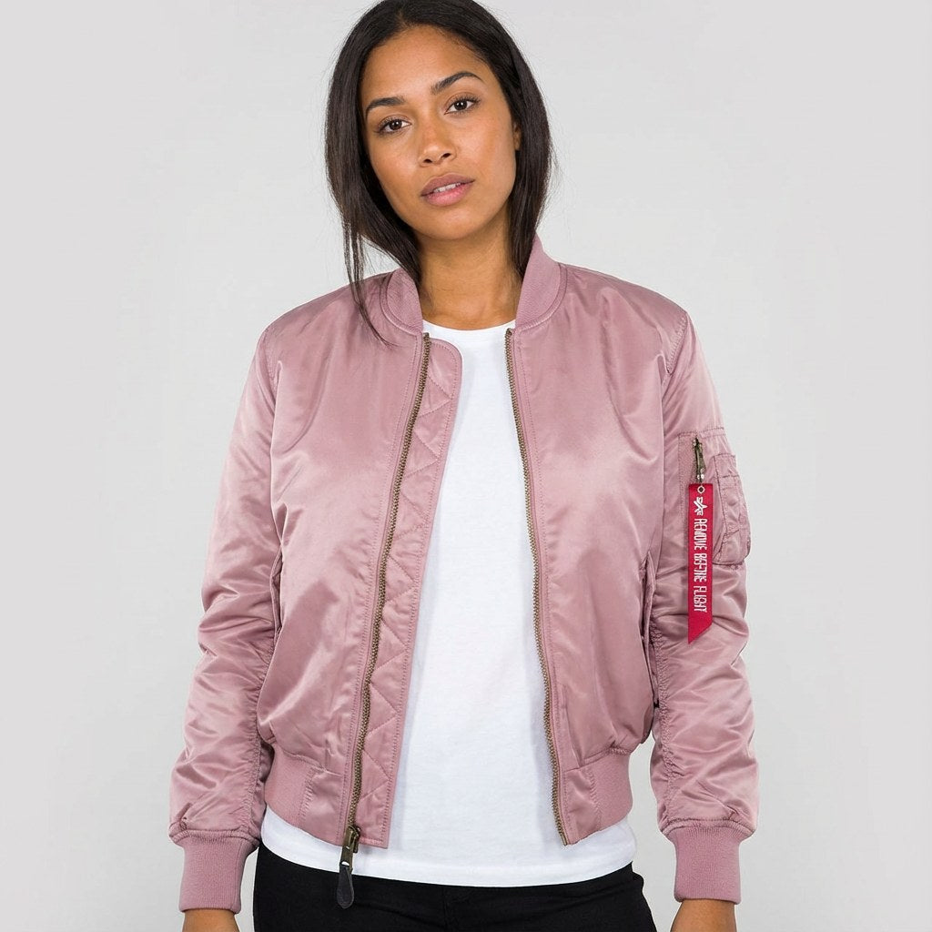 Isla | Women's Utility Bomber Jacket, Satin-Finish Autumn Jacket